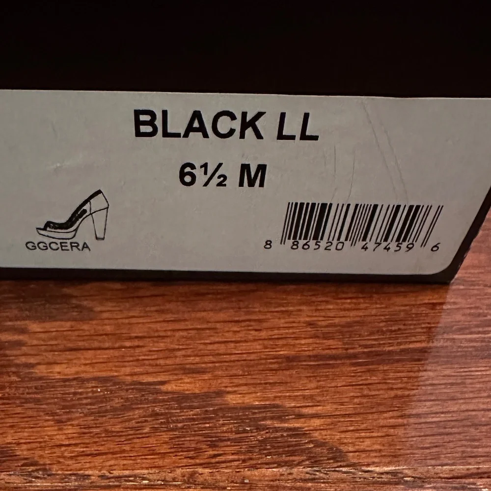 G by Guess Black Woven 6.5 Cera Platform heel - Picture 3 of 10